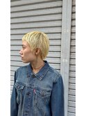 very short × blonde