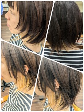 クリア 美容室 顔周りハイライト☆イヤリングカラー