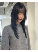 【Cuem 小原】ロングレイヤー　ハッシュカット　ロングウルフ