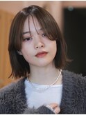 イメチェン 外ハネボブ 美髪 ワイドバング ミディアム 前髪