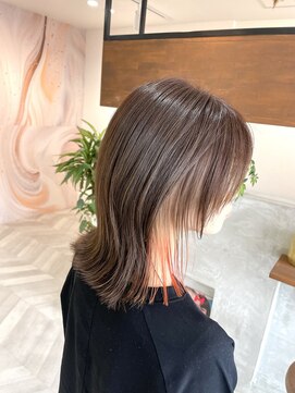 クラン(cLan.) 【イヤリング　ミルクティー×オレンジ】by タナカ