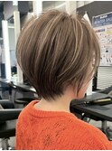 静岡ショートカット白髪染め切りっぱなしボブ大人ショートボブ