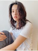パーマ ブルーブラック レイヤー イメチェン 艶カラー カット