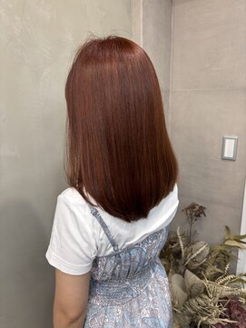 ファビ 渋谷(Fab) くびれヘア/暗めカラー/アプリコットオレンジ/縮毛矯正