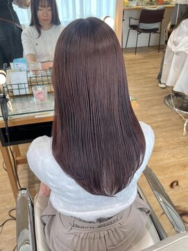 テトラ バイ ネオリーブ 横浜西口店(tetra by neolive) ピンクラベンダー ブリーチ無し Wカラー 艶色 レイヤー 横浜★