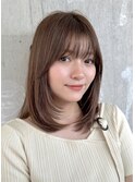 くびれレイヤーカット/ミディアムヘア/シャギー/30代/40代/50代