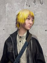 オーン 渋谷(OOn)&nbsp;イエロー×パープルのシャギーレイヤー