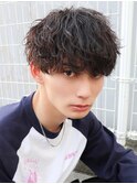 波巻きツイストスパイラル　ショートマッシュ　２ブロック