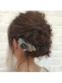 ボブ/編み込みアップヘア/ヘアアレンジ/ヘアセット/小顔ヘア