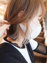 ヘアモード カクテル&nbsp;イヤリングカラー×くびれボブ　【ニシヤマ　ミホ】