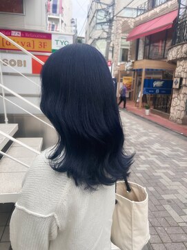 アソビ 表参道(ASOBI) ダブルカラー ネイビーブルー 韓国風