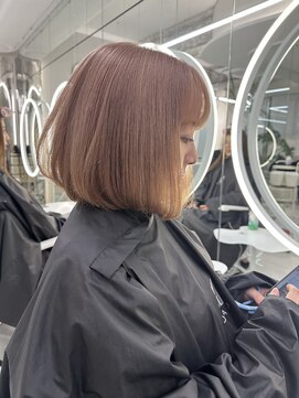 ガガ 心斎橋(GAGA) ミルクティーベージュダブルカラーインナーカラーケアブリーチ