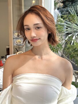 プール(POOL) 【TAISEI】ハイトーンベージュカラー+小顔ボブカット