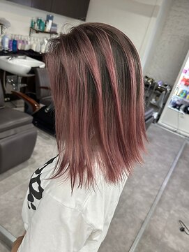 リア(riah) デザインカラー/ピンクベージュ/バレイヤージュ