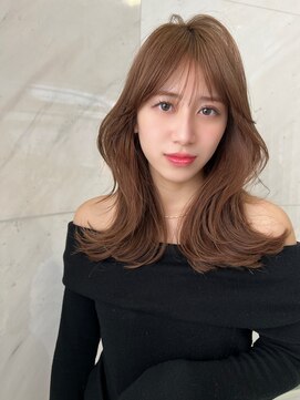 サイン 表参道(SIGN) 韓国ヘアーハッシュカットレイヤーカットグレージュブリーチ無し