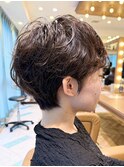 ウェーブミディアム似合わせカットメルティカラーショート/大宮