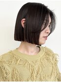 【モリオ松戸 石山】黒髪切りっぱなしミニボブ顎ライン前髪無し