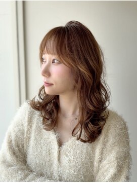 モヅ美容室 チェルム 四日市店(MOZ美容室 cheRm) ミディアムレイヤーカット×ブラウンベージュ20代30代