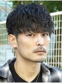 大人シャドーパーマ前下がりマッシュ