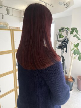 ビビディ バビディ ブー 河原町三条店(Bibbidi.bobbidi.boo) 大人レッドブラウン×ぱつっとロング