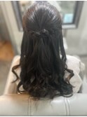 ねじりハーフアップ
