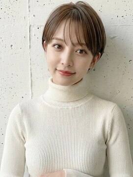カバーヘア ブリス 上尾西口店(COVER HAIR bliss) フレンチバングブリーチなし小顔ベリーショートA14上尾30代40代