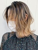 アイティー バイ アルバム 中野店(IT by ALBUM)&nbsp;ハイライトグラデーションウルフ_ピンクベージュ_ba309331