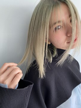 クオン 今泉(quon) 【quon】ダブルカラー×やわらかボブ　-天神 今泉 薬院-