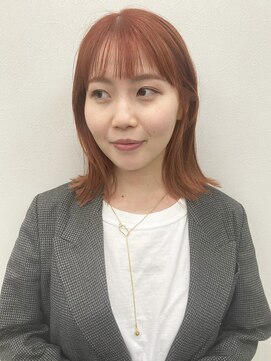 コード 四条河原町駅店(CHORD) 京都 河原町 オレンジブラウン 切りっぱなし外ハネボブ