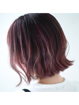 ニコリヘアワークス(nicori hair works) ボブ×ハイライト×ピンクベージュ1