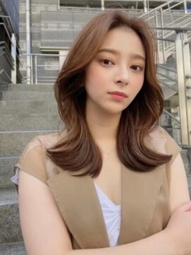 ラルムバイシー 新宿(LARME by Sea) 韓国前髪顔周り×チェリーブラウンフェミニン【新宿/髪質改善】