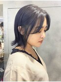 大人可愛い ツヤ感ボブ ダブルカラー ラベンダーアッシュ