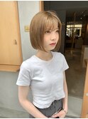 【iru /谷町/上本町】ミルクティーベージュボブ