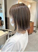 ショートボブベージュカラー切りっぱなしボブショートヘア横浜