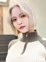 アース 錦糸町店(HAIR&MAKE EARTH) 20代30代40代ダブルカラーブリーチ耳掛けシースルーバンク