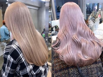 リムレスバイサンク 万代 新潟駅(LIMLESS by cinq)の写真/《初めてのブリーチ施術に◎》お客様のファッションに合うベージュカラーをご提案*ダメージレスな施術も◎