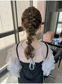 編みおろしポニー お呼ばれアレンジ ヘアセット #浜松駅