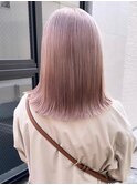 ミルクティーピンクベージュカラーハイトーンカラーダブルカラー