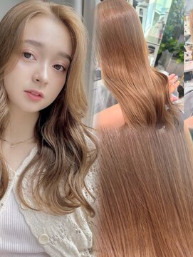 フォルテ ティアラ 横浜店(FORTE TIARA) 透明感マロンベージュ/ブリーチなしWカラー/髪質改善カラー