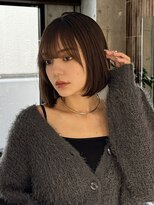 ファルベ(Farbe)&nbsp;ココアベージュ/小顔に見せるヘア/黒髪カタログ/オリーブグレー