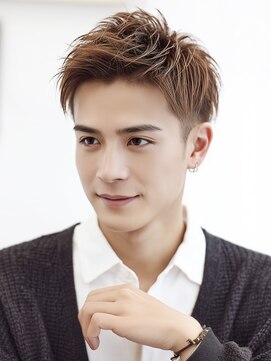 カットもパーマもイケメンパラダイス Men's天王寺 爽やかMen's清潔感アップバングショート