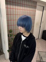 ペレ 原宿(PELE) ダークパープルナチュラルショート夏のヘアアレンジ原宿