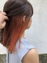 ヘアー リラクゼーション ドロップ 大森店(Hair relaxation drop)&nbsp;【インナーカラー】アプリコットオレンジ/アッシュグレー