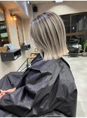 バレイヤージュ、ココアベージュ、ハイライト、グレージュカラー