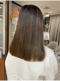 レディースぱっつとロングヘアー【アッシュブラウンカラー】