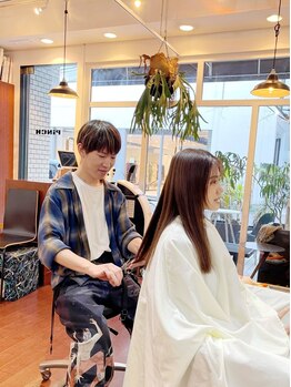 ピンチ 南青山(PiNCH)の写真/一人のスタイリストが、お仕上げまで担当☆あなたの髪に合わせた施術で理想のスタイルに♪