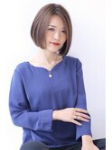ことりベージュローライト大人かわいい小顔スリークボブ大人ボブ
