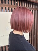 栗原,切りっぱなしボブ,ピンクブラウンb31
