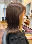 ニュアンスカラー/インナーカラー/切りっぱなしボブ
