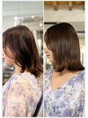 小顔ネビージュワンレン/縮毛矯正/髪質改善/ツヤ髪/くせ毛